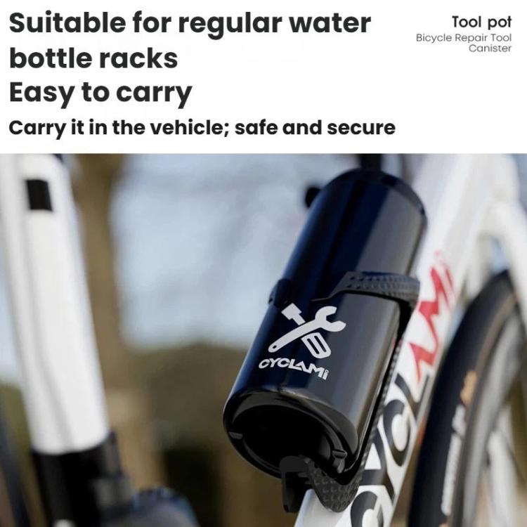 CYCLAMi Bicycle Repair Tool Canister Portable Water Bottle-Style Storage Can