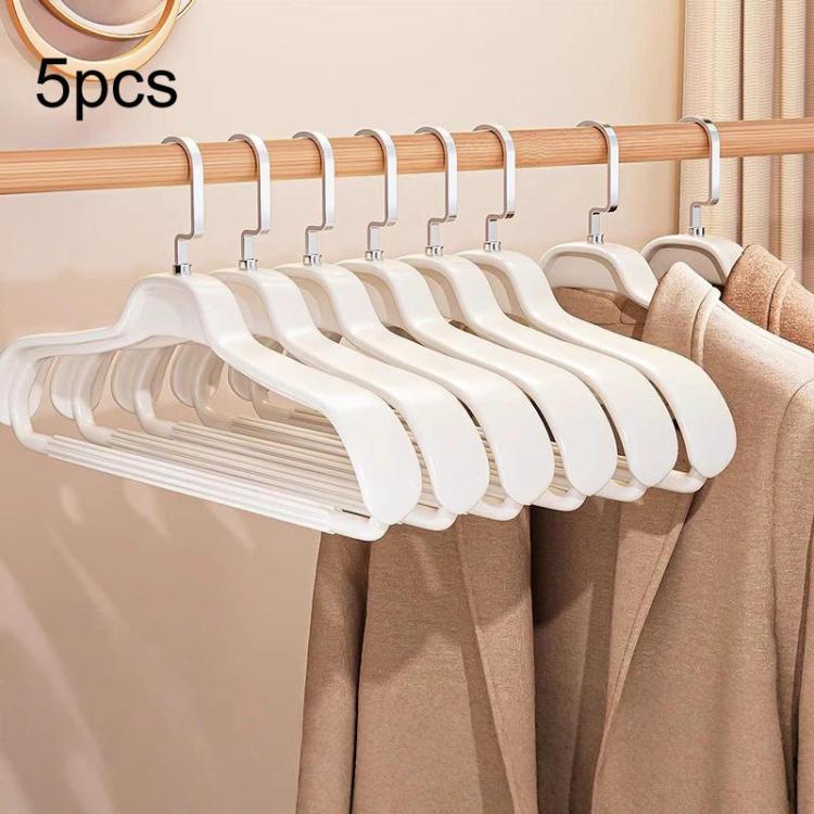 5pcs Household Wide-Shoulder Non-Mark Anti-Bump Hanger Non-Slip Coat Hanger, Man White, Man Orange, Man Grey, Woman White, Woman Pink, Woman Grey
