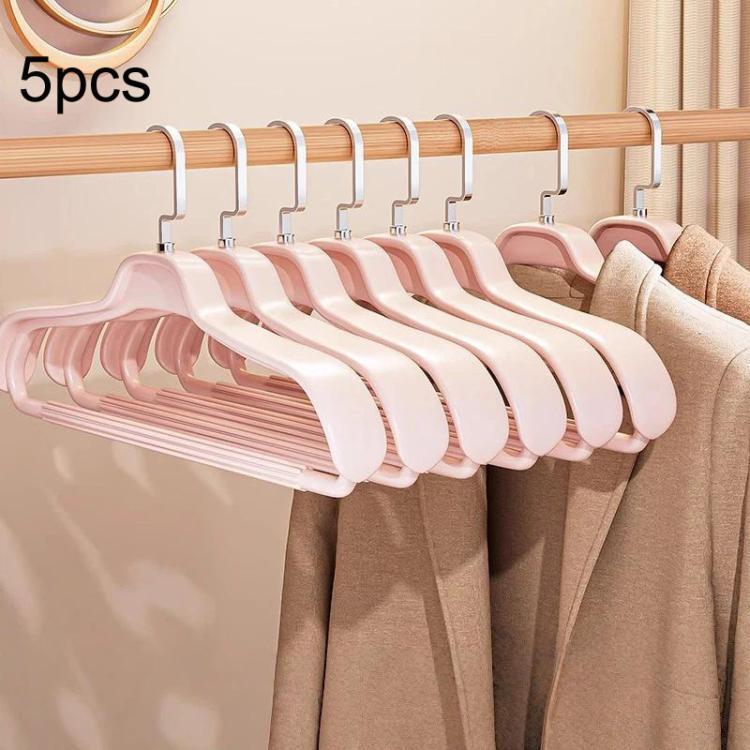 5pcs Household Wide-Shoulder Non-Mark Anti-Bump Hanger Non-Slip Coat Hanger, Man White, Man Orange, Man Grey, Woman White, Woman Pink, Woman Grey
