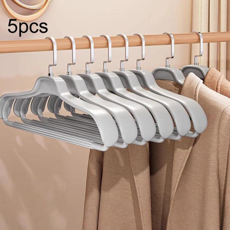 5pcs Household Wide-Shoulder Non-Mark Anti-Bump Hanger Non-Slip Coat Hanger, Man White, Man Orange, Man Grey, Woman White, Woman Pink, Woman Grey