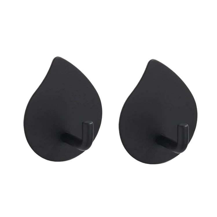 2pcs /Pack Stainless Steel Teardrop Adhesive Hook No-Drill Wall Hanger for Bathroom, Kitchen, and Wardrobe, J Shape Silver, J Shape Black, Oblique Silver, Oblique Black, NO.12 Silver, NO.12 Black