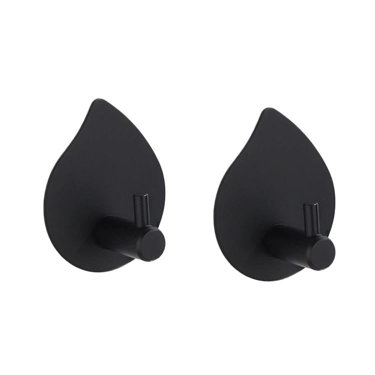 2pcs /Pack Stainless Steel Teardrop Adhesive Hook No-Drill Wall Hanger for Bathroom, Kitchen, and Wardrobe, J Shape Silver, J Shape Black, Oblique Silver, Oblique Black, NO.12 Silver, NO.12 Black