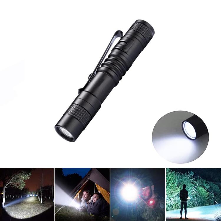 Portable Mini Flashlight Outdoor Waterproof Handheld LED Flashlight, 1 Battery White Light, 2 Battery White Light, 1 Battery Purple Light, 2 Battery Purple Light, 1 Battery Red Light, 2 Battery Red Light