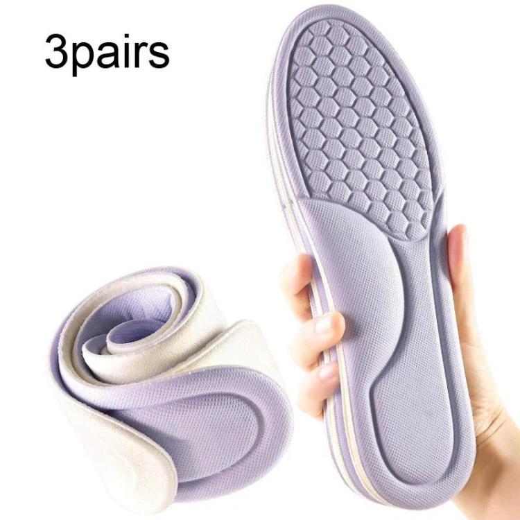 3pairs Odor-Resistant Breathable Ultra-Soft Sports Insoles, 35-36, 37-38, 39-40, 41-42, 43-44, 45-46