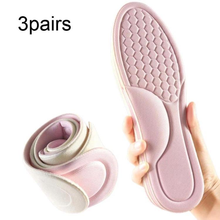 3pairs Odor-Resistant Breathable Ultra-Soft Sports Insoles, 35-36, 37-38, 39-40, 41-42, 43-44, 45-46