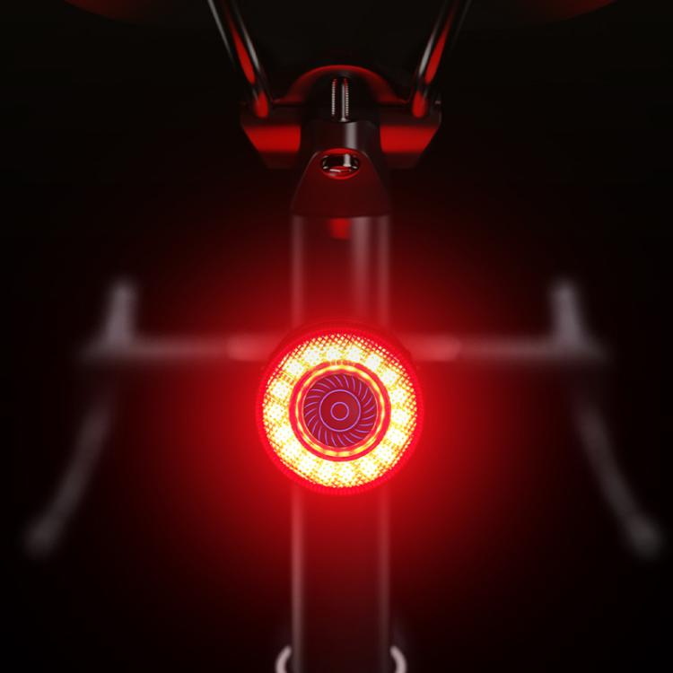 Bicycle Smart Braking Carbon Fiber Vibration Sensing Rear Light Warning Light, CY120