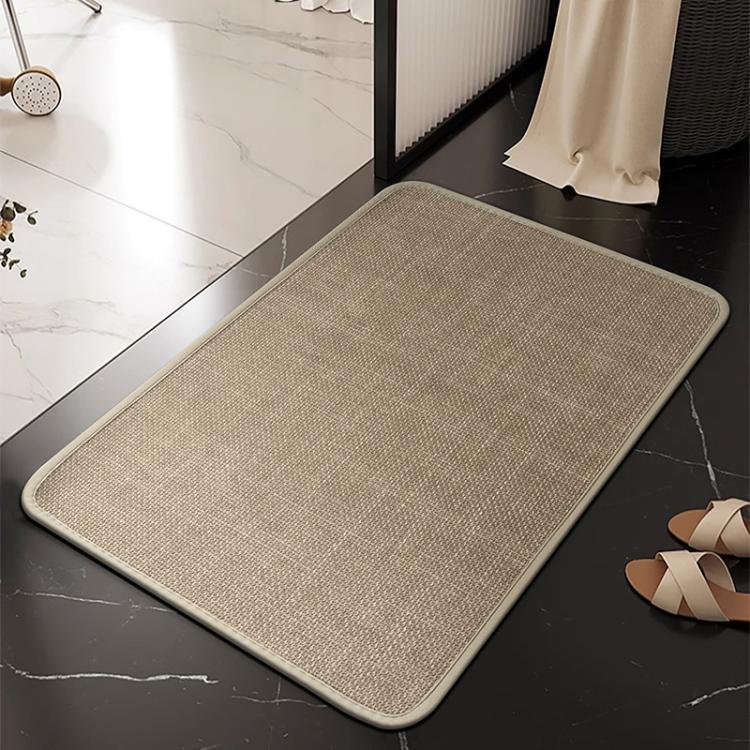Simple Linen Water-Absorbent Floor Mat For Bathroom Dirty-Resistant Anti-Slip Bath Mat, 45 x 70cm, 50 x 80cm, 60 x 90cm, 30 x 40cm