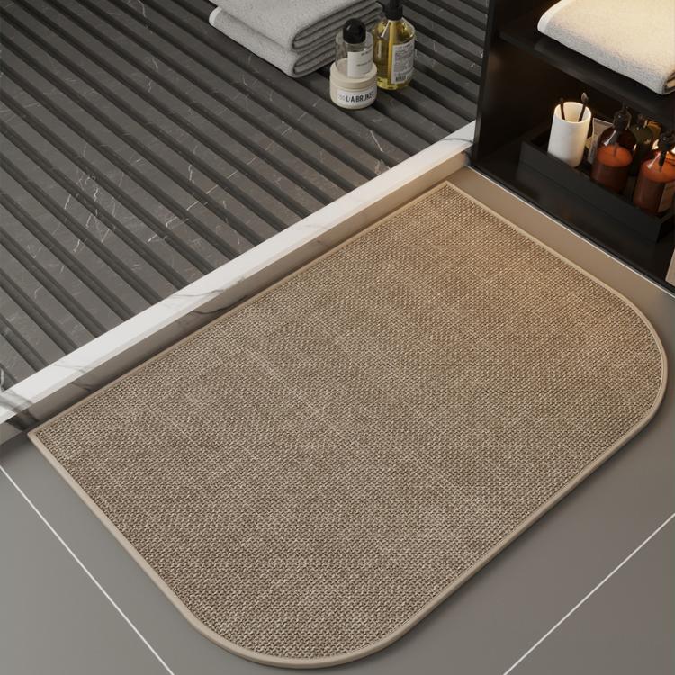 Simple Linen Water-Absorbent Floor Mat For Bathroom Dirty-Resistant Anti-Slip Bath Mat, 45 x 70cm, 50 x 80cm, 60 x 90cm, 30 x 40cm