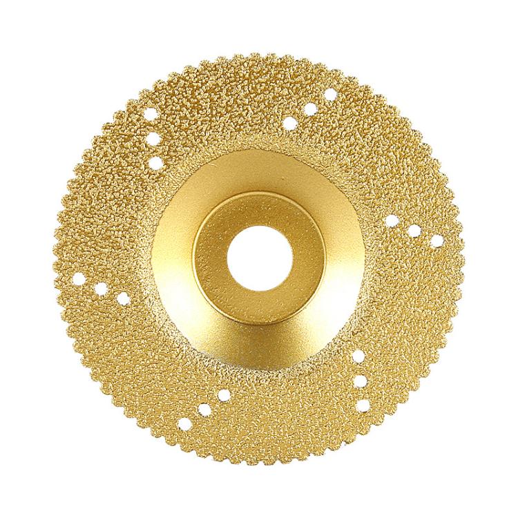 Diamond Cutting Disc Marble Brazed Cup Grinding Wheel Quartz Ceramic Tile Edge Grinding For Angle Grinder, Silver, Silver With Teeth, Gold, Gold With Teeth