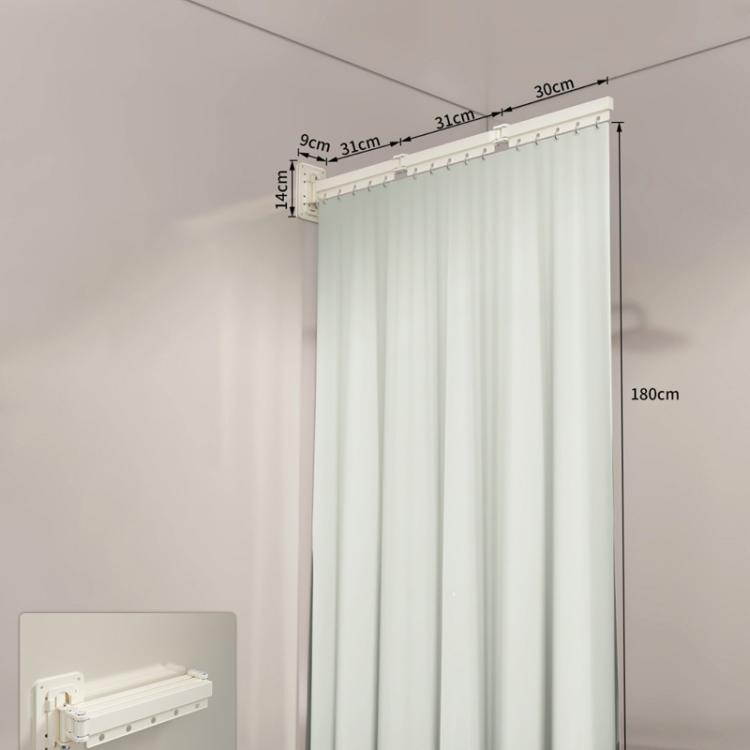 Foldable Waterproof Bathroom Shower Curtain Invisible Toilet Wet And Dry Separation Partition Curtain, 3-Fold Grey, 4-Fold Grey, 5-Fold Grey, 3-Fold White, 4-Fold White, 5-Fold White