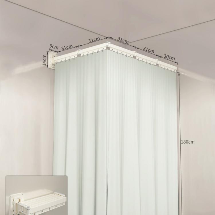 Foldable Waterproof Bathroom Shower Curtain Invisible Toilet Wet And Dry Separation Partition Curtain, 3-Fold Grey, 4-Fold Grey, 5-Fold Grey, 3-Fold White, 4-Fold White, 5-Fold White