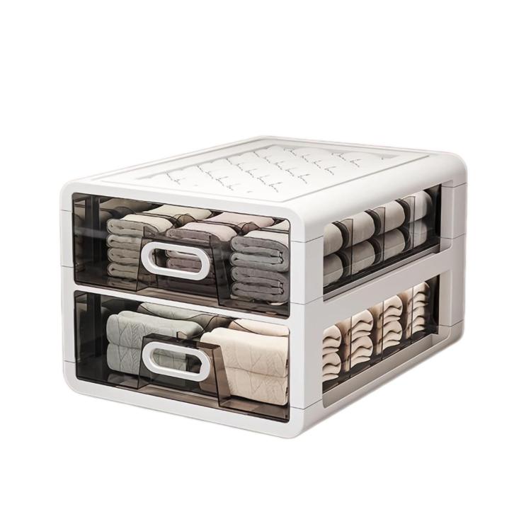 Large-Capacity Drawer-Style Underwear Sock Organizer Storage Box, No Grid Space, 10 Grid Spaces, 15 Grid Spaces, No Grid Space + 10 Grid Spaces, No Grid Space + 15 Grid Spaces, 10 Grid Spaces + 15 Grid Spaces                                            ...