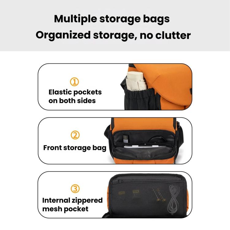 Cwatcun D294 Large Capacity Casual Shoulder Bag DSLR Camera Bag, Orange Medium, Black Medium, Black Large