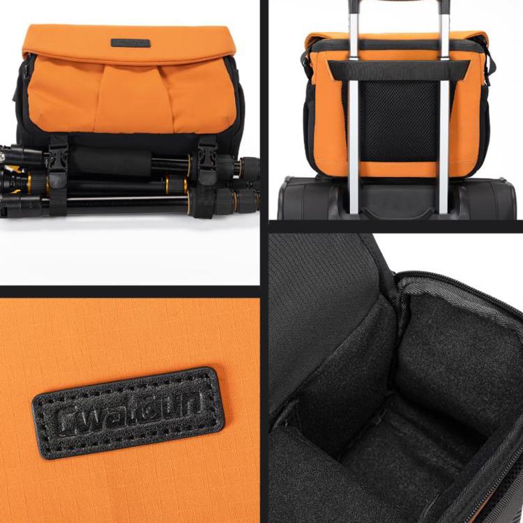 Cwatcun D294 Large Capacity Casual Shoulder Bag DSLR Camera Bag, Orange Medium, Black Medium, Black Large