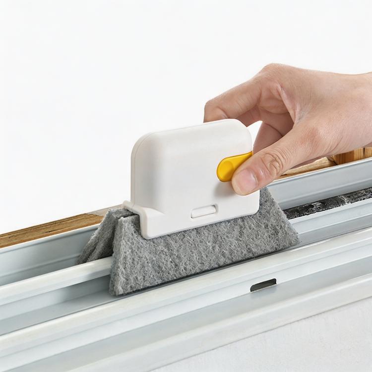 2-in-1 Window Groove Cleaning Brush with Built-in Scraper Hand-held Crevice Cleaner Tool for Sliding Door Track, Bathroom & Kitchen Sink, 1pc