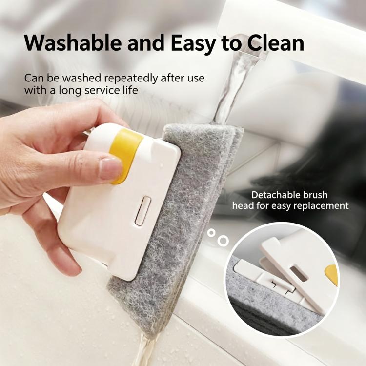 2-in-1 Window Groove Cleaning Brush with Built-in Scraper Hand-held Crevice Cleaner Tool for Sliding Door Track, Bathroom & Kitchen Sink, 1pc