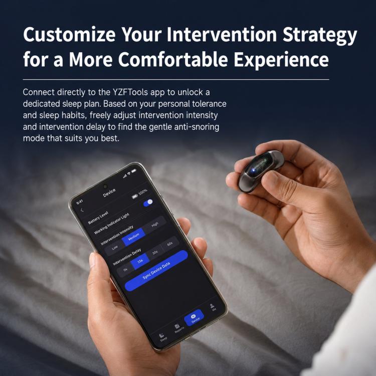 SNORE CIRCLE Smart Anti-Snoring Device Upgraded TENS & EMA Throat Snore Stopper With 3-Contact Electrode & App Tracking, YA4600
