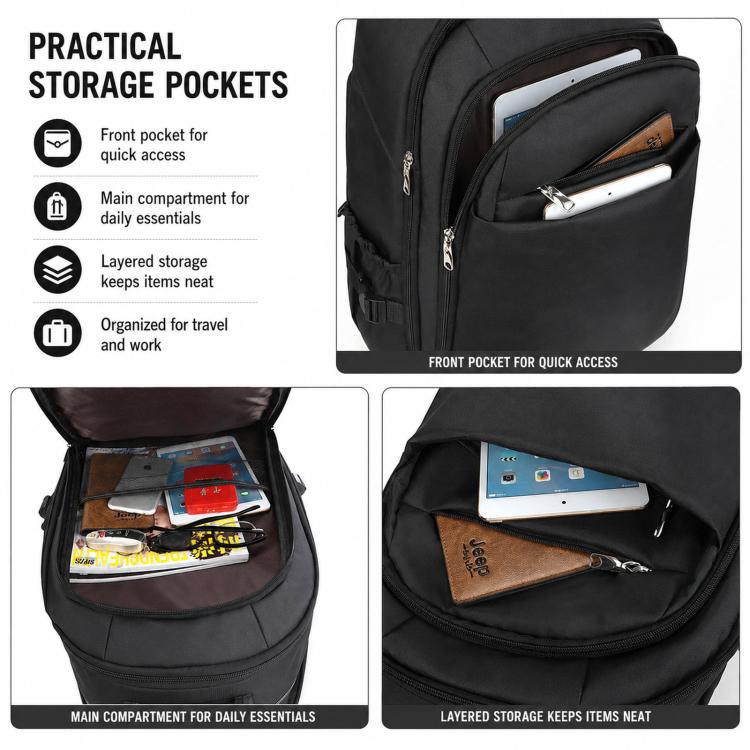 20 Inch Rolling Backpack for Travel Wheeled Laptop Backpack with Hidden Straps Carry On Trolley Bag for Business School