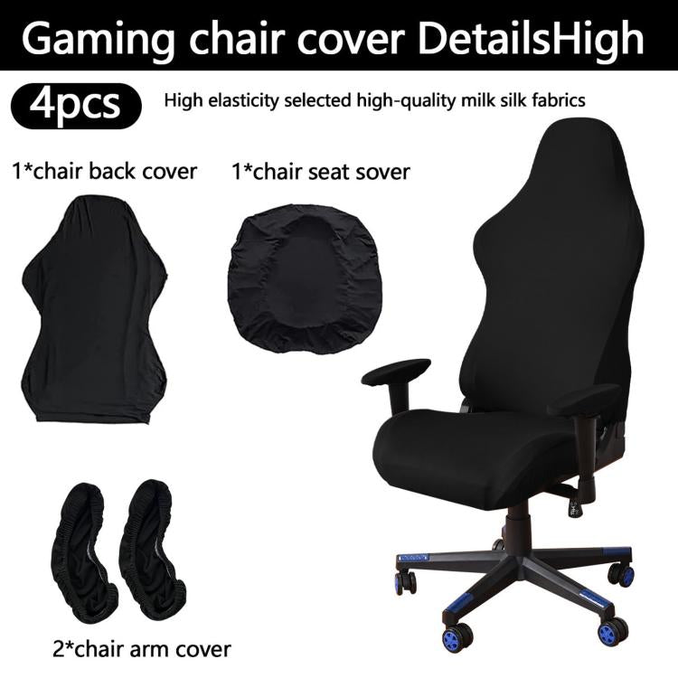 Elastic Gaming Chair Cover Stretchable Computer Office Chair Slipcover With Armrest Covers, 4-Piece Set