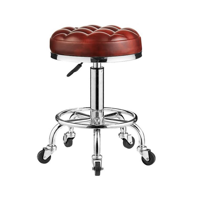 Adjustable Swivel Salon Stool Hydraulic Bar Stool With Footrest, 42-54cm Stationary Glides Black, 42-54cm Stationary Glides Red, 42-54cm Stationary Glides Blue, 45-57cm Swivel Casters Black, 45-57cm Swivel Casters Black Red                             ...