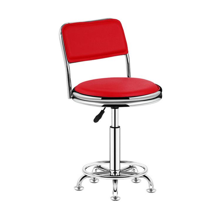 Adjustable Swivel Salon Stool Hydraulic Bar Stool With Footrest, 42-54cm Stationary Glides Black, 42-54cm Stationary Glides Red, 42-54cm Stationary Glides Blue, 45-57cm Swivel Casters Black, 45-57cm Swivel Casters Black Red                             ...