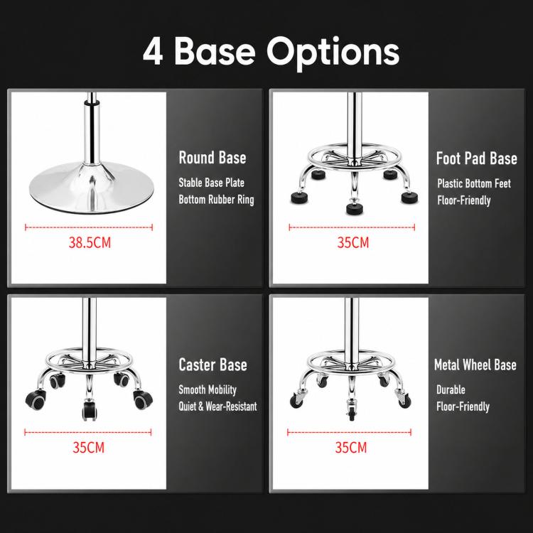 Adjustable Swivel Salon Stool Hydraulic Bar Stool With Footrest, 42-54cm Stationary Glides Black, 42-54cm Stationary Glides Red, 42-54cm Stationary Glides Blue, 45-57cm Swivel Casters Black, 45-57cm Swivel Casters Black Red                             ...
