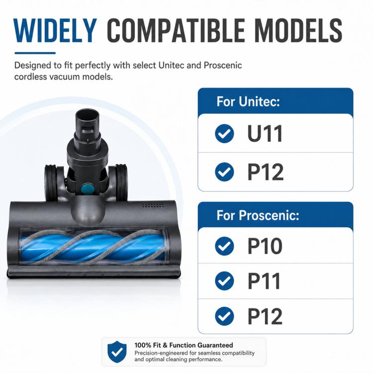 Motorized Floor Brush Head For Unitec U11 / P12 and Proscenic P10 P11 P12 Cordless Vacuums