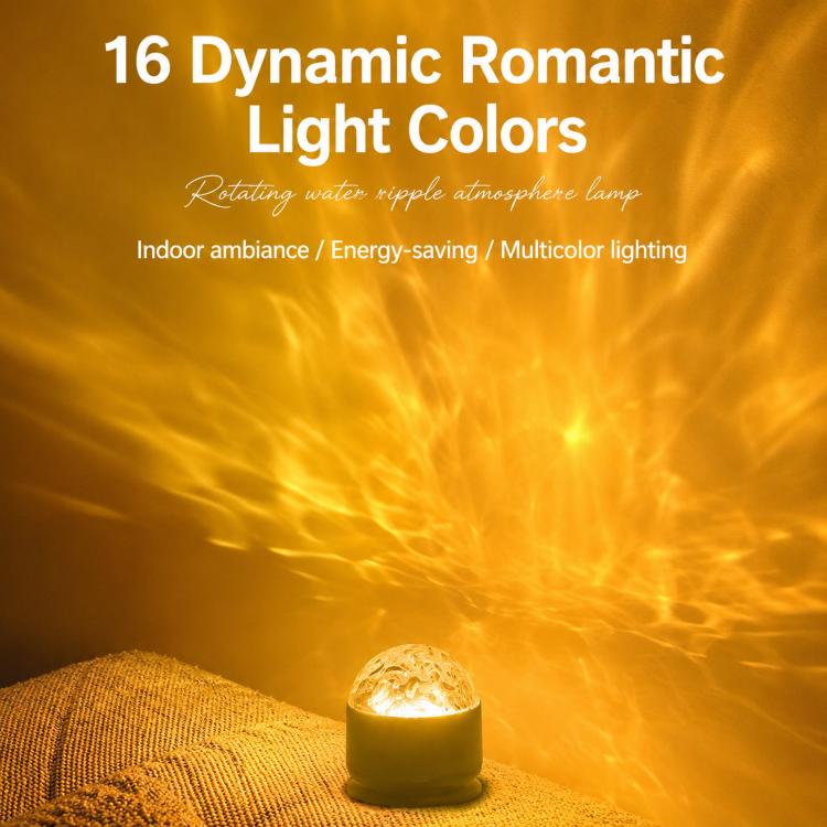 Atmosphere Night Light 16 Colors Rotating Projector Desk Lamp With Remote Control, USB Plug-in, Rechargeable