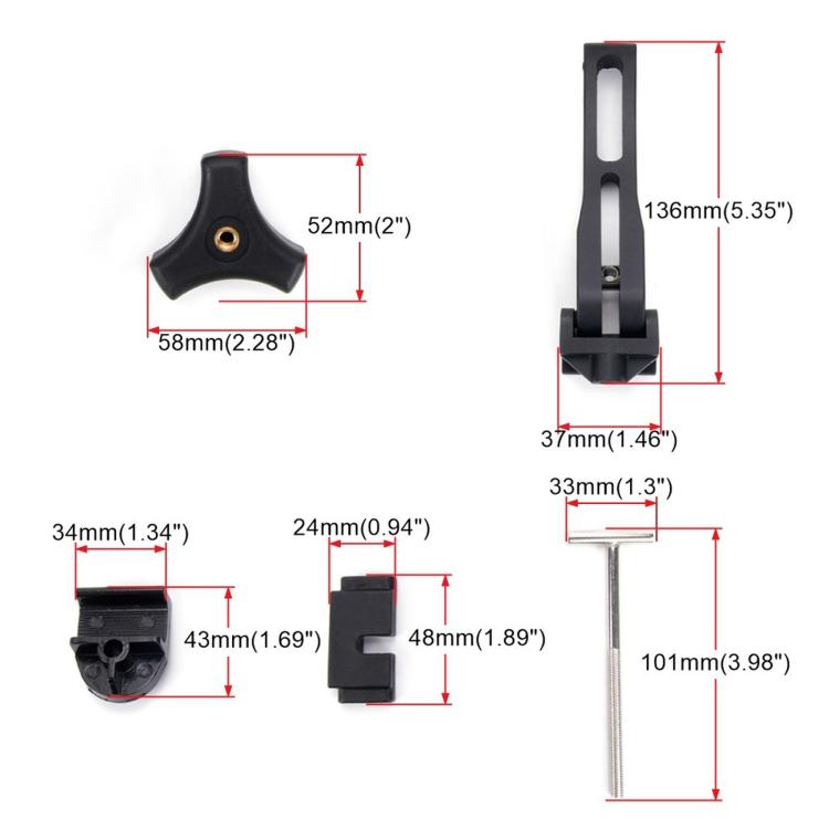 Pickup Truck Bed Cover T-type Three-fold Fixing Clamp Bolt Fastener Accessories, 2pcs /Set, 4pcs /Set