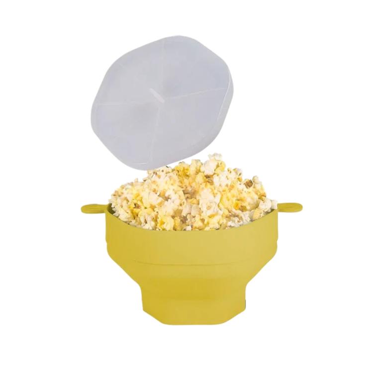 Collapsible Silicone Microwave Popcorn Popper Bowl with Lid Reusable Microwaveable Popcorn Maker, Standard Cyan, Standard Grey, Standard Red, Standard Earthy Yellow, with Spatula Red, with Spatula Cyan