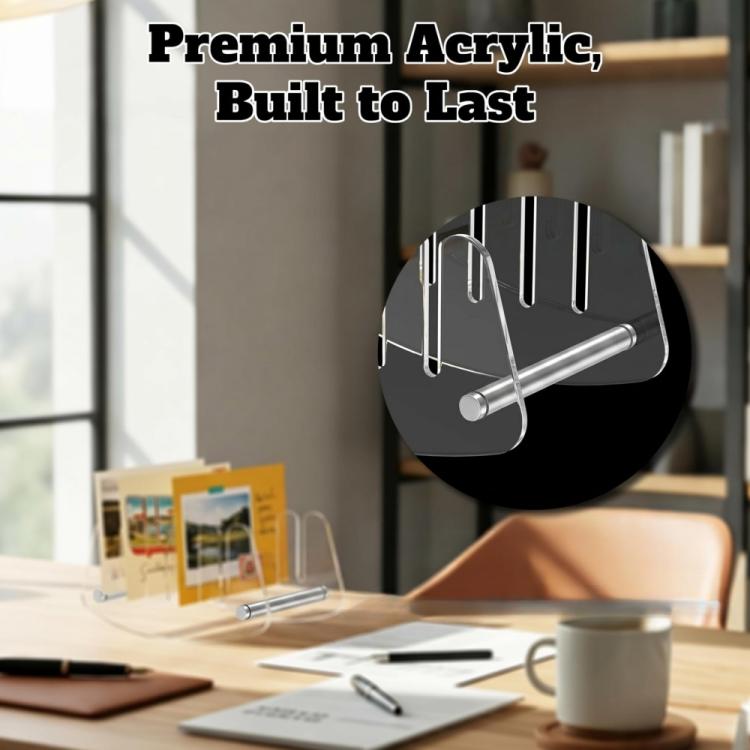 Acrylic Desk File Organizer Multi-Slot Mail Sorter and Letter Holder for Home Office Desk, YX254 Black, YX254 Clear