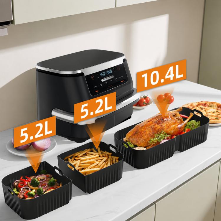 For Ninja AF500 AF500EU FlexBasket 10.4L MegaZone, 3 Pcs Silicone Liners Set, 10 Pcs Accessories Kit, 11 Pcs Accessories Kit, 13 Pcs Accessories Kit, 15 Pcs Deluxe Accessories Kit
