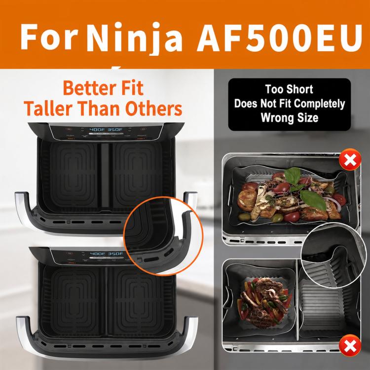 For Ninja AF500 AF500EU FlexBasket 10.4L MegaZone, 3 Pcs Silicone Liners Set, 10 Pcs Accessories Kit, 11 Pcs Accessories Kit, 13 Pcs Accessories Kit, 15 Pcs Deluxe Accessories Kit