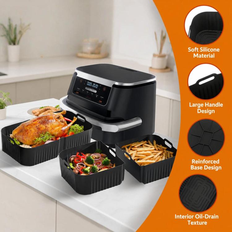 For Ninja AF500 AF500EU FlexBasket 10.4L MegaZone, 3 Pcs Silicone Liners Set, 10 Pcs Accessories Kit, 11 Pcs Accessories Kit, 13 Pcs Accessories Kit, 15 Pcs Deluxe Accessories Kit
