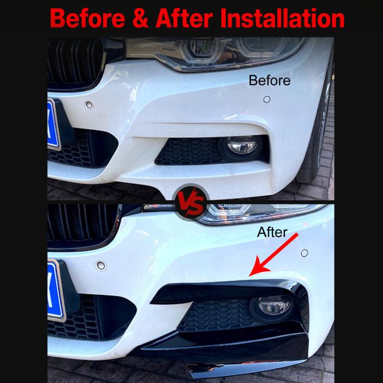 For BMW 3 Series F30/F31 M Pack 2013-2019 Car Modification Decals, Front Lip Black, Front Lip Carbon Fiber, Front Bumper Trim Black, Front Bumper Trim Carbon Fiber