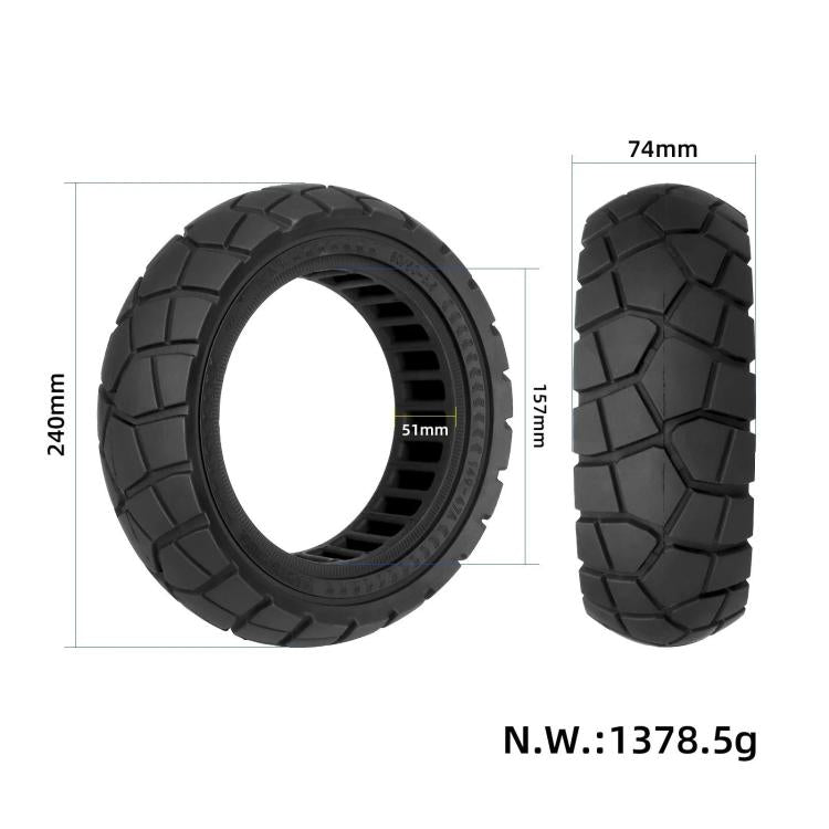 Ulip 80/50-6.5 Off-Road Solid Tire for Electric Scooter 10 Inch Puncture-Proof Flat-Free Rubber Replacement Tire