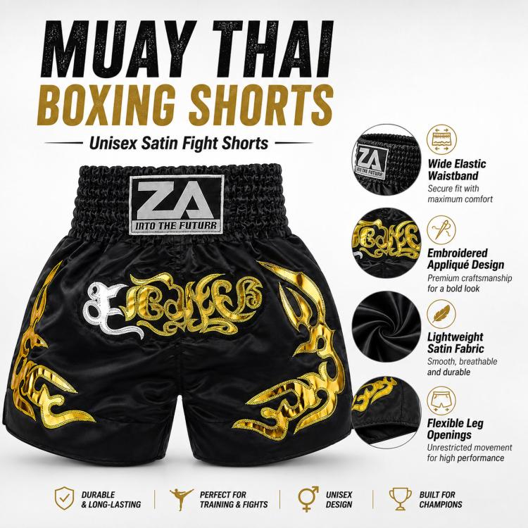 ZhuoAo Muay Thai Boxing Shorts Kickboxing & Sanda Training Fight Shorts For Men & Women, XXXS, XXS, XS, S, M, L, XL, XXL, XXXL