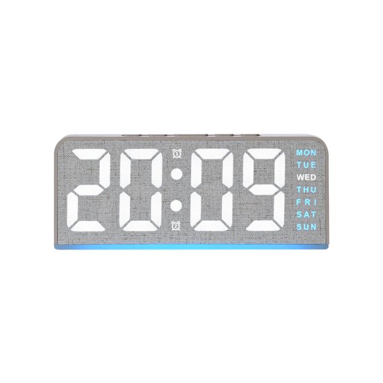Digital Alarm Clock With Bottom Ambient Light Displaying Time Weekday Date Temperature