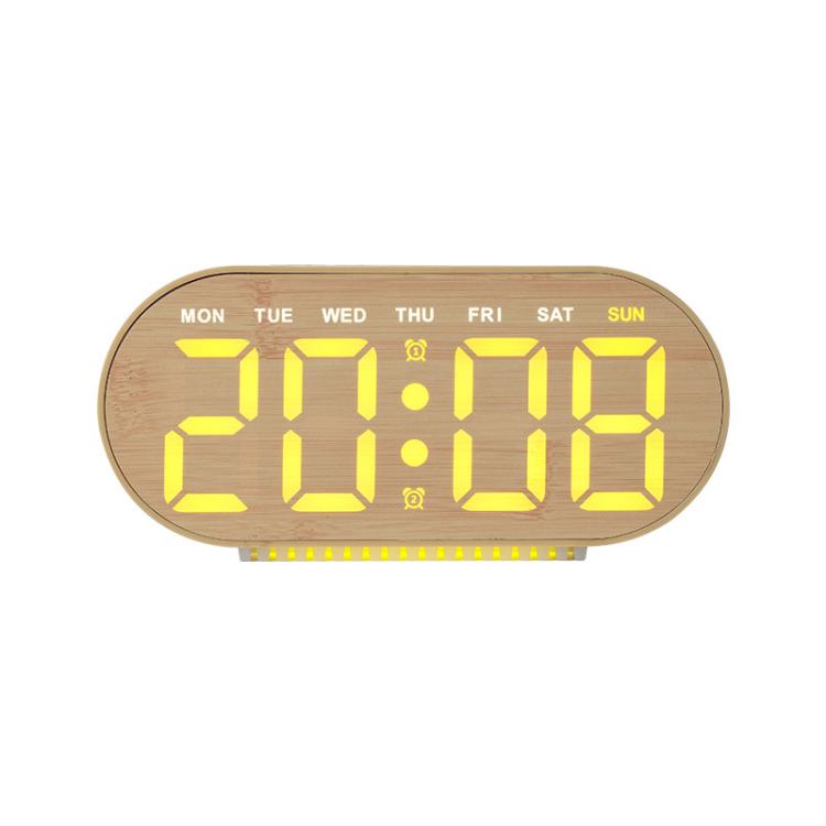 Digital Alarm Clock With Bottom Ambient Light Displaying Time Weekday Date Temperature
