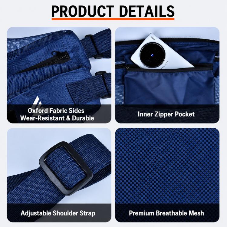Witsar Crossbody Basketball Bag Breathable Mesh Sports Ball Carrier with Inner Zipper Pocket