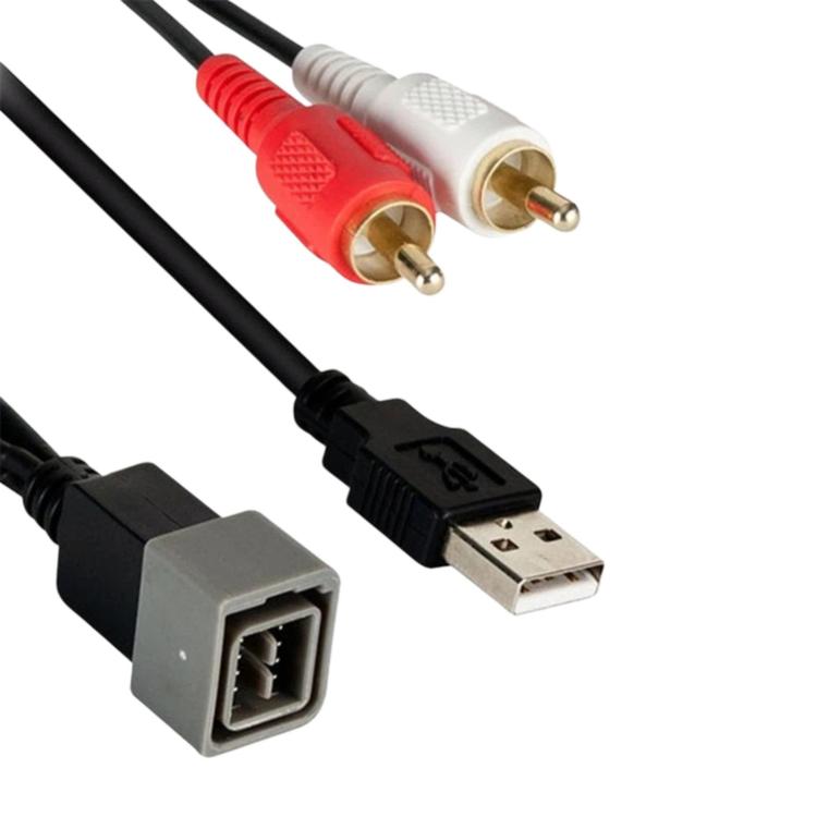 For Nissan Juke Car Stereo CD Player To 2-Channel RCA Audio + USB Data Cable, For Nissan Juke
