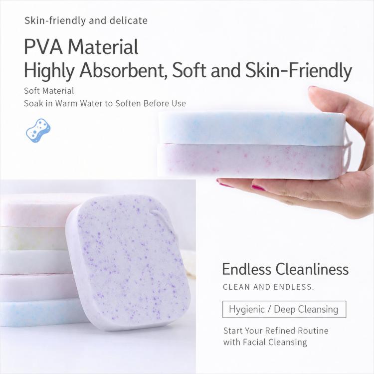 MYONLY Soft PVA Facial Cleansing Sponge with Lanyard and Travel Case Gentle Exfoliating Face Washing Sponge, 15T Seaweed, 15T Pearl, 15T Walnut, 15T Bamboo Charcoal, 15T Wood Pulp, 20T Bayberry, 20T Blueberry, 20T Sweet Orange, 20T Lavender, 20T Green ...