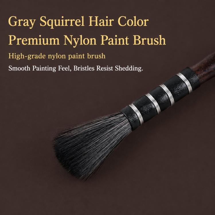 Giorgione 10 In 1 Synthetic Squirrel Hair Watercolor Paint Brush Set with Velvet Roll-Up Case Birch Wood Handles