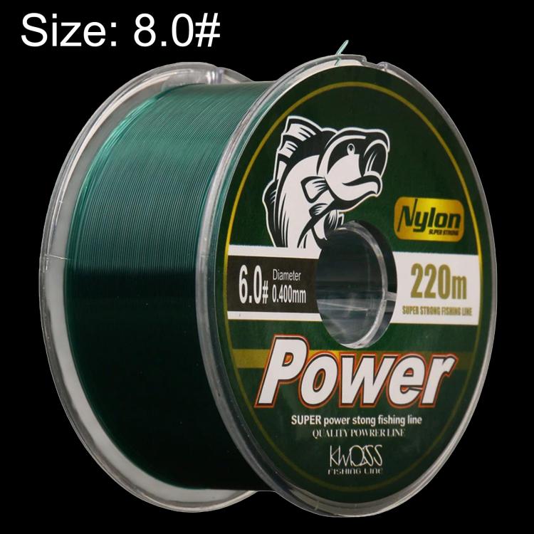 Kwdiss 220m Nylon Fishing Line Casting Line For Spinning Rod & Sea Rod Long Cast Fishing Line, 0.8#, 1.0#, 1.2#, 1.5#, 2.0#, 2.5#, 3.0#, 3.5#, 4.0#, 4.5#, 5.0#, 6.0#, 7.0#, 8.0#