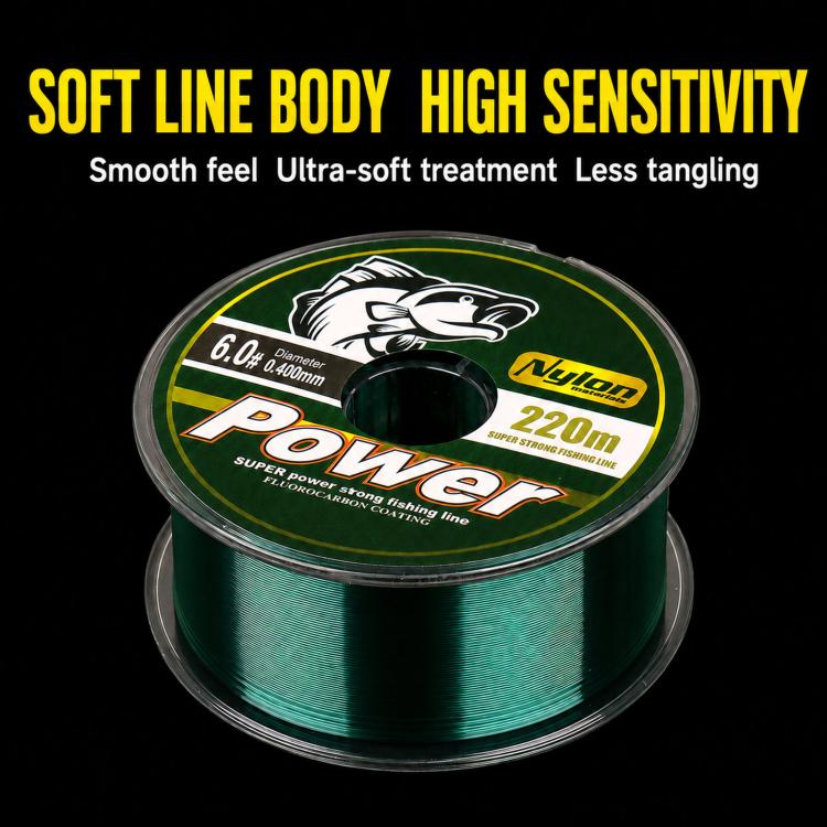Kwdiss 220m Nylon Fishing Line Casting Line For Spinning Rod & Sea Rod Long Cast Fishing Line, 0.8#, 1.0#, 1.2#, 1.5#, 2.0#, 2.5#, 3.0#, 3.5#, 4.0#, 4.5#, 5.0#, 6.0#, 7.0#, 8.0#