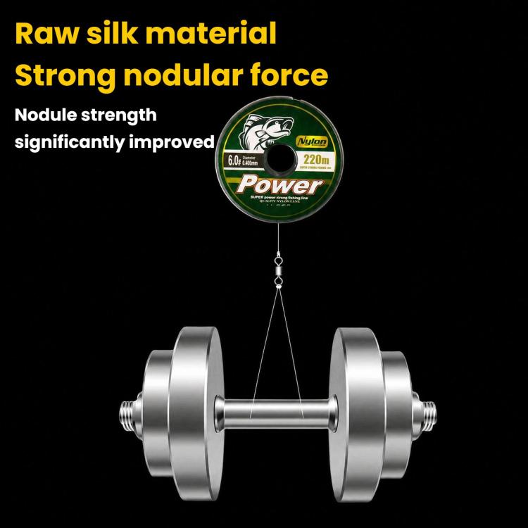 Kwdiss 220m Nylon Fishing Line Casting Line For Spinning Rod & Sea Rod Long Cast Fishing Line, 0.8#, 1.0#, 1.2#, 1.5#, 2.0#, 2.5#, 3.0#, 3.5#, 4.0#, 4.5#, 5.0#, 6.0#, 7.0#, 8.0#
