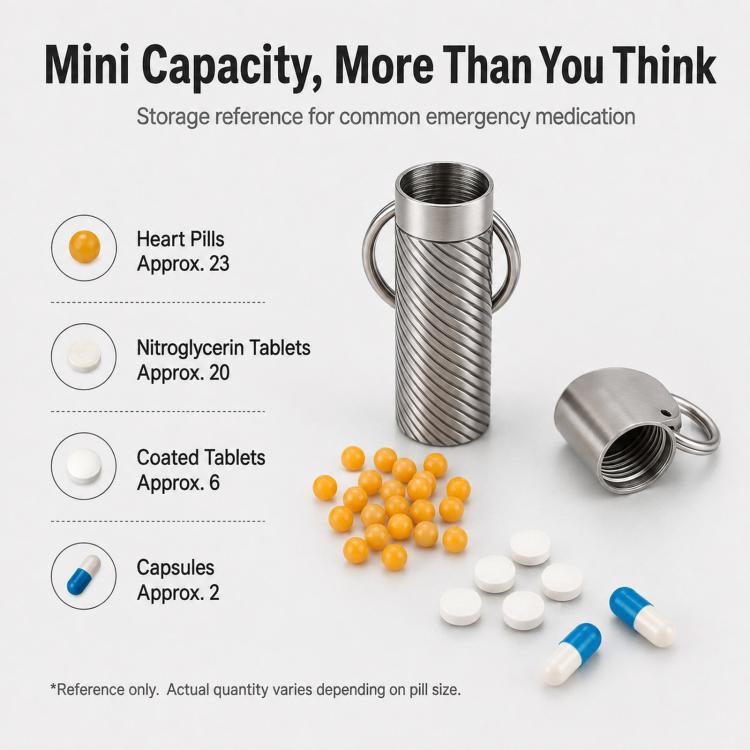 Mini Portable EDC Outdoor Sealed Titanium Alloy Waterproof Keychain, Knurling, Polishing, Iridescent Color
