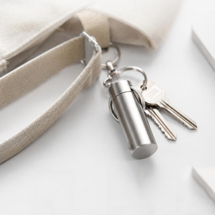Mini Portable EDC Outdoor Sealed Titanium Alloy Waterproof Keychain, Knurling, Polishing, Iridescent Color