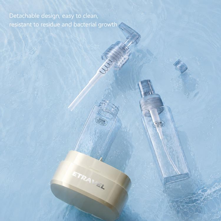 ETRAVEL 4-in-1 Travel Bottle Set Toiletry Dispenser Kit with 2 Lotion Pumps & 2 Fine Mist Sprays