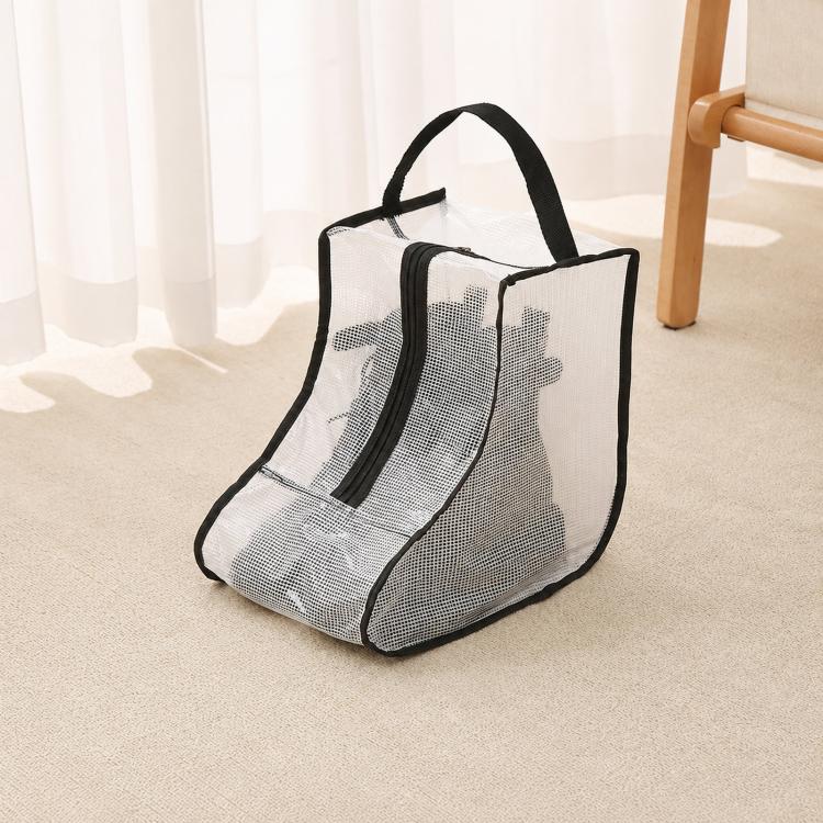 Clear Boot Storage Bags Waterproof Shoes Dust Cover With Handle & Zipper, 28x20x28cm Gray, 28x20x28cm Black, 28x20x48cm Gray, 28x20x48cm Black, 20x40cm Gray, 20x40cm Black